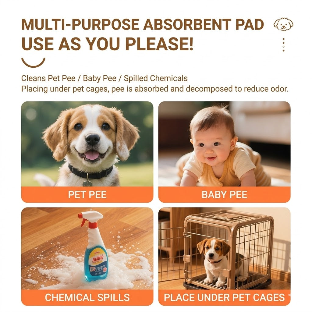 🐶 Creawel®  Disposable Pet Urine Absorbent Paper with Strong Suction