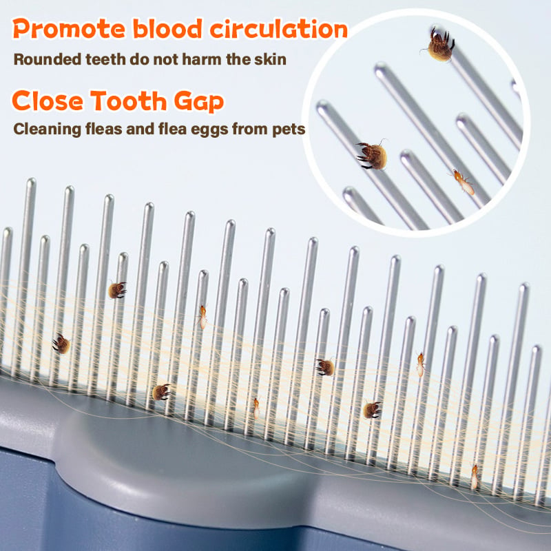 🔥Creawel®3-in-1 NanoCare Pet Flea Comb Grooming Brush ☑️ Removes Fleas, Cleans Fur & Massages Skin