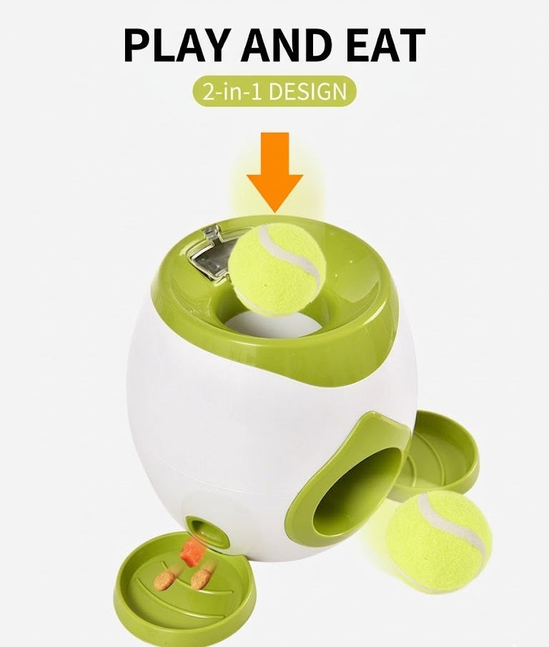 🐶 Creawel® Pet Dog Toys,Electronic Usb Dog Two Tennis,Food rewards, Dog Interactive Training, Intelligent Automatic Food Leakage Device