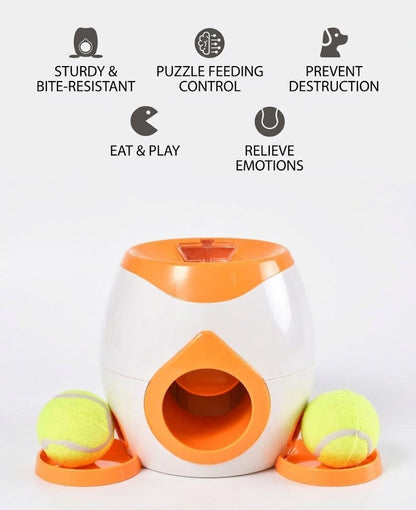 🐶 Creawel® Pet Dog Toys,Electronic Usb Dog Two Tennis,Food rewards, Dog Interactive Training, Intelligent Automatic Food Leakage Device