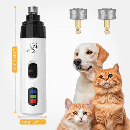 Creawel®Pet Nail Grinder, USB Rechargeable Cat & Dog Dust-Free Nail Trimmer with LED Quick Sensor, High-Power Adjustable Speed, New M1