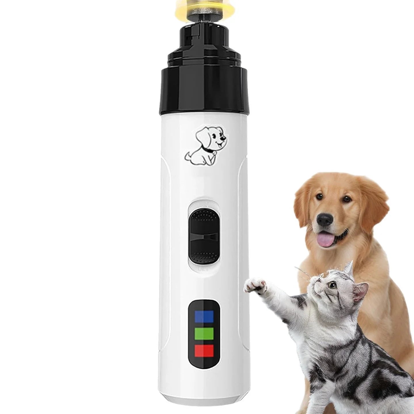 Creawel®Pet Nail Grinder, USB Rechargeable Cat & Dog Dust-Free Nail Trimmer with LED Quick Sensor, High-Power Adjustable Speed, New M1